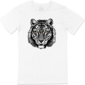 Cix Mavi Gözlü Kaplan Beyaz T-shirt