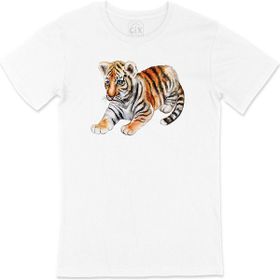 Cix Mavi Gözlü Kaplan Beyaz T-shirt