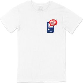 Cix Mavi Just One More Game Cep Logo Tasarımlı Beyaz Erkek T-shirt
