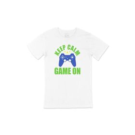Cix Mavi Keep Calm Game on Beyaz T-shirt