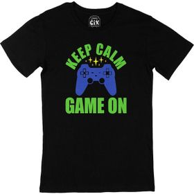Cix Mavi Keep Calm Game on Siyah T-shirt