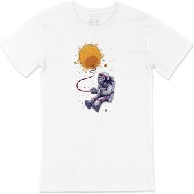 Cix Maymun Astronot Siyah Erkek T-shirt