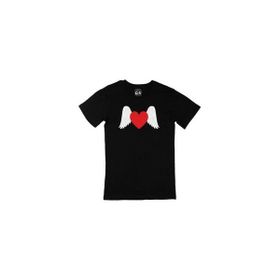 Cix Melek Kanatlı Kalp Siyah Erkek T-shirt