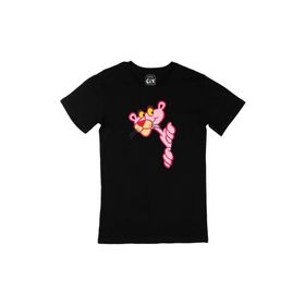 Cix Meraklı Pembe Panter Siyah Erkek T-shirt