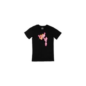 Cix Meraklı Pembe Panter Siyah Erkek T-shirt
