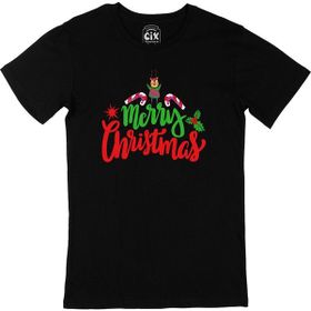 Cix Merry Christmas Baskılı Siyah Unisex T-shirt