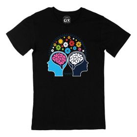 Cix Mindful Düşünce Logolu Yuvarlak Yaka Siyah T-shirt