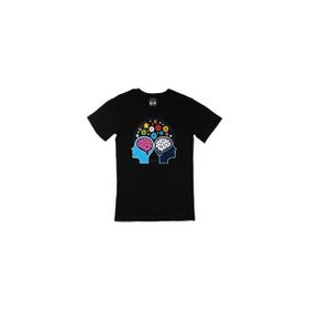 Cix Mindful Düşünce Logolu Yuvarlak Yaka Siyah T-shirt