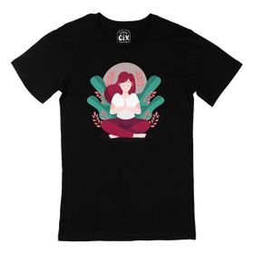 Cix Mindfulness Terapi Baskılı Siyah Unisex T-shirt