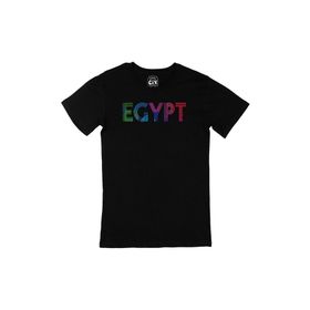 Cix Mısır Renkli Egypt Baskılı Siyah Unisex T-shirt