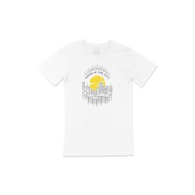 Cix Moon In The City Baskılı Yuvarlak Yaka Beyaz T-shirt