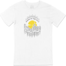 Cix Moon In The City Baskılı Yuvarlak Yaka Beyaz T-shirt