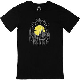 Cix Moon In The City Baskılı Yuvarlak Yaka Siyah T-shirt