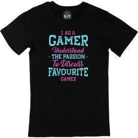 Cix Mor As A Gamer Yazılı Yuvarlak Yaka Siyah T-shirt