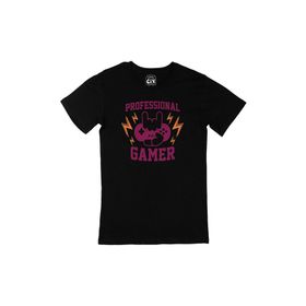 Cix Mor Professional Gamer Yazılı Yuvarlak Yaka Siyah T-shirt