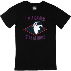 Cix Mor Stay At Home Logolu Yuvarlak Yaka Siyah T-shirt