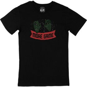 Cix More Game Yazılı Yuvarlak Yaka Siyah T-shirt