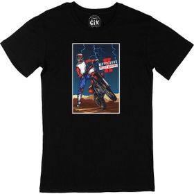 Cix Motocross Night Enduro Baskılı Yuvarlak Yaka Siyah T-shirt