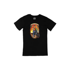 Cix Motor Enduro Racing Baskılı Yuvarlak Yaka Siyah T-shirt