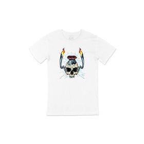 Cix Motor Kuru Kafa Baskılı Yuvarlak Yaka Beyaz T-shirt