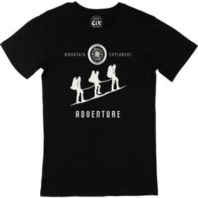 Cix Mountain Explorers Baskılı Siyah Unisex T-shirt