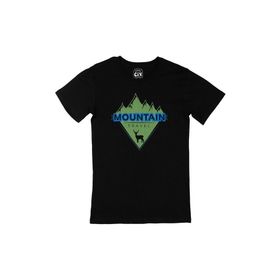 Cix Mountain Travel Baskılı Siyah Unisex T-shirt