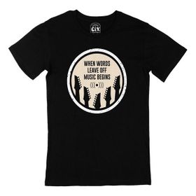 Cix Music Begins Baskılı Siyah Unisex T-shirt