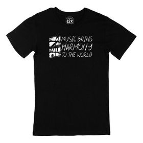 Cix Music Bring Harmony To The World Baskılı Siyah Unisex T-shirt