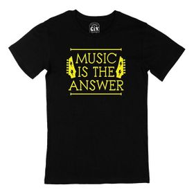 Cix Music Is The Answer Baskılı Siyah Unisex T-shirt