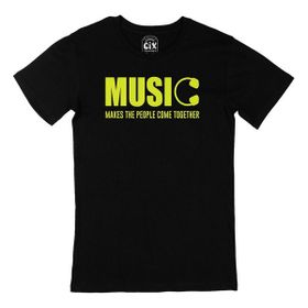 Cix Music Makes The People Come Together Baskılı Siyah Unisex T-shirt