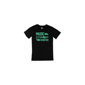 Cix Music Makes You Smarter Baskılı Siyah Unisex T-shirt