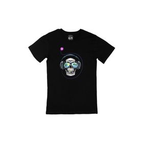 Cix Müzisyen Kuru Kafa Baskılı Siyah Unisex T-shirt