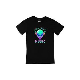 Cix Müzisyen Uzaylı Baskılı Siyah Unisex T-shirt