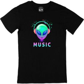 Cix Müzisyen Uzaylı Baskılı Siyah Unisex T-shirt