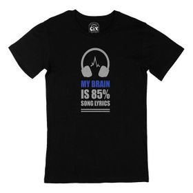 Cix My Brain Is 80 Song Lyrics Baskılı Siyah Unisex T-shirt