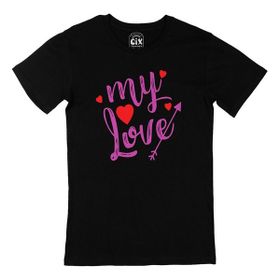 Cix My Love Baskılı Siyah Unisex T-shirt