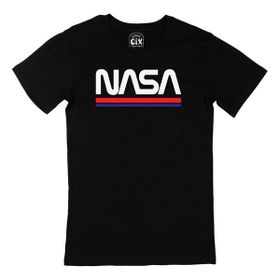 Cix NASA Yazılı Baskılı Siyah Unisex T-shirt
