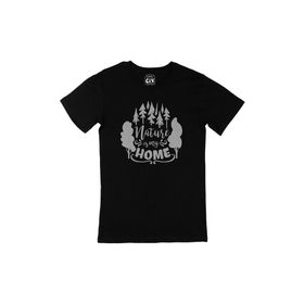 Cix Nature Is My Home Baskılı Siyah Unisex T-shirt