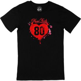Cix New York 80 Yazılı Yuvarlak Yaka Siyah T-shirt