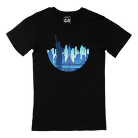 Cix New York Baskılı Yuvarlak Yaka Siyah T-shirt