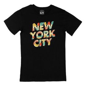 Cix New York City Yazılı Yuvarlak Yaka Siyah T-shirt