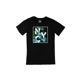 Cix New York Tasarımlı Yuvarlak Yaka Siyah T-shirt