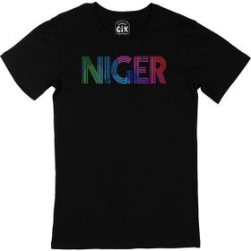 Cix Nijerya Baskılı Siyah Unisex T-shirt