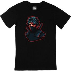 Cix Ninja Assassin Logolu Yuvarlak Yaka Siyah T-shirt