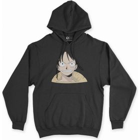 Cix One Piece Monkey D. Luffy Siyah Kapüşonlu Sweatshirt
