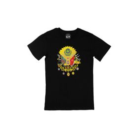 Cix Osmanlı Armalı Yuvarlak Yaka Siyah T-shirt