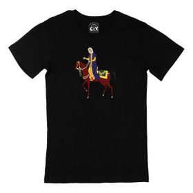 Cix Osmanlı Kadını Baskılı Yuvarlak Yaka Siyah T-shirt