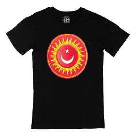 Cix Osmanlı Yıldızı Baskılı Siyah Unisex T-shirt