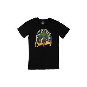 Cix Outdoor Adventure Baskılı Siyah Unisex T-shirt