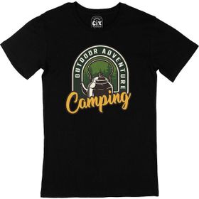 Cix Outdoor Adventure Baskılı Siyah Unisex T-shirt